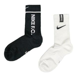 Nike耐克正品F.C.运动袜男女休闲训练足球袜黑白两双装DA7522-902