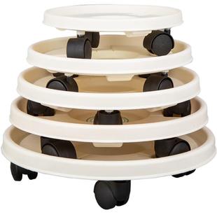 爱丽思加厚移动托盘花盘垫底座万向轮托盘花盆底盆托滚轮圆形底盘