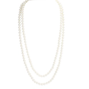 双层珍珠项链中长款毛衣链子多层叠戴锁骨链女士颈链配饰品项圈94