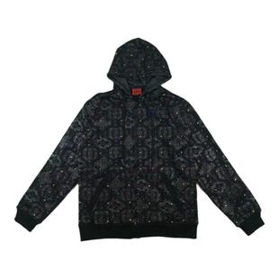 陈冠希同款满印国潮牌情侣宽松黑色龙纹印花波点秋冬开衫卫衣外套