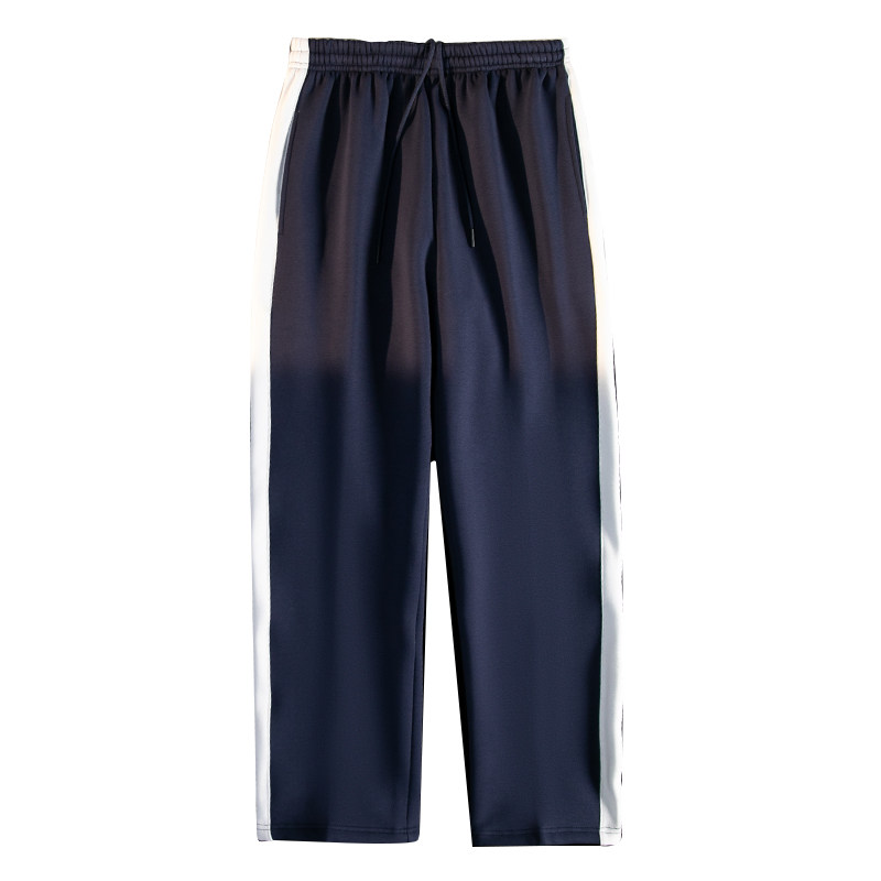 羊羔绒校服裤子冬季加绒加厚一条杠宽白边校服裤高中学生运动校裤