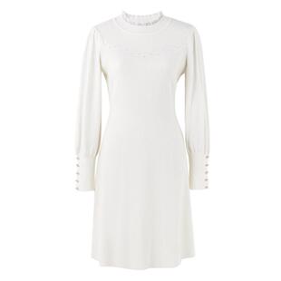 秋水伊人甜美气质半高领毛衫连衣裙2026春季新款女内搭长袖针织裙