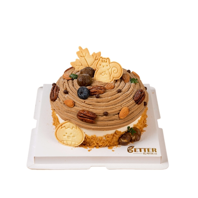 青岛同城手工栗子泥动物奶油4寸