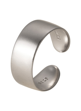 素图哑光戒指925纯银女小众设计轻奢高级素圈银饰开口可调节尾戒