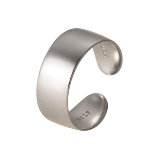 素图哑光戒指925纯银女小众设计轻奢高级素圈银饰开口可调节尾戒