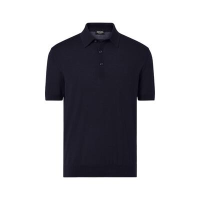 ZEGNA杰尼亚海军蓝Polo衫
