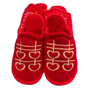 结婚传统婚庆用品创意新品上头喜字拖鞋包冬季包头棉质新娘保暖鞋