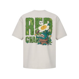 REDCHARCOAL红炭凉感速干盆栽印花短袖T恤男潮牌夏宽松情侣半袖