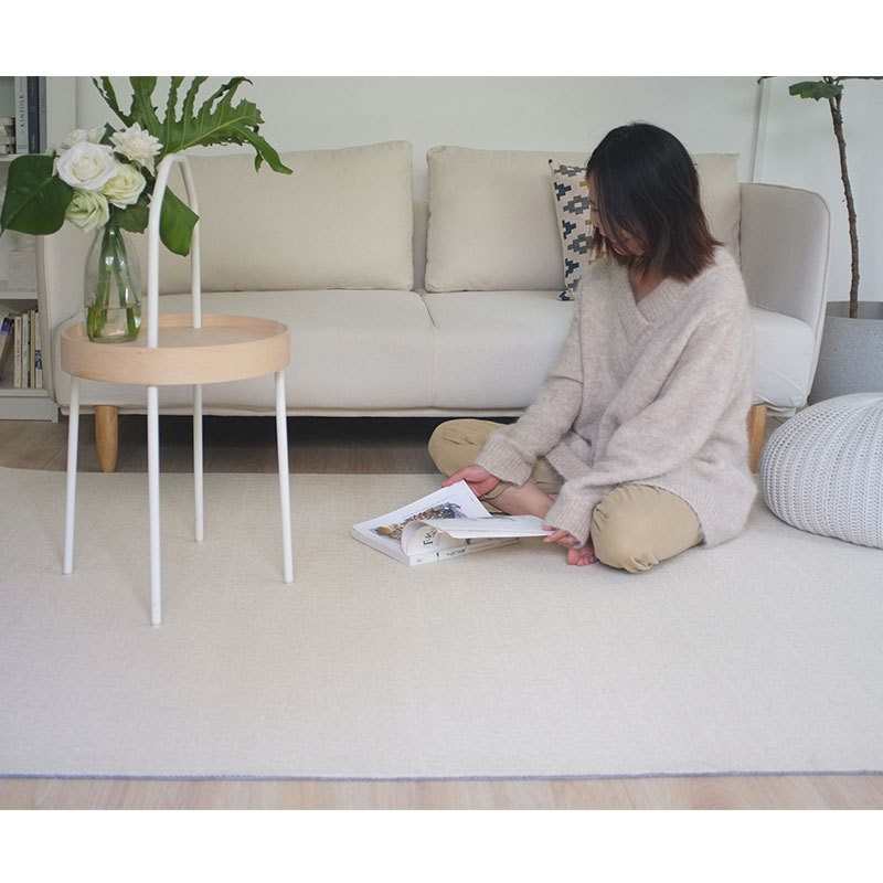 宅曰 米色奶油风系地毯客厅现代简约沙发茶几日式纯色房间卧室床