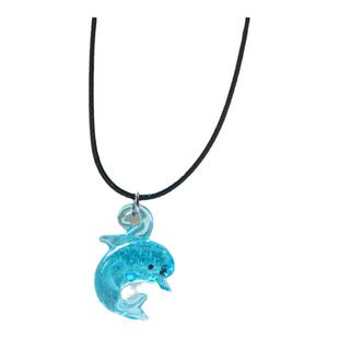 夜光海豚项链挂饰挂件装饰礼物海洋馆水族馆海底世界发光玻璃海豚