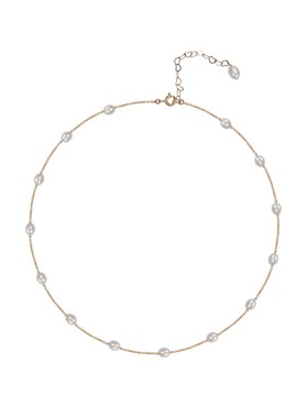 14K包金淡水珍珠女项链满天星