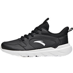 安踏儿童运动鞋男童革面鞋子2026春季中大童跑步鞋男孩魔术贴鞋子