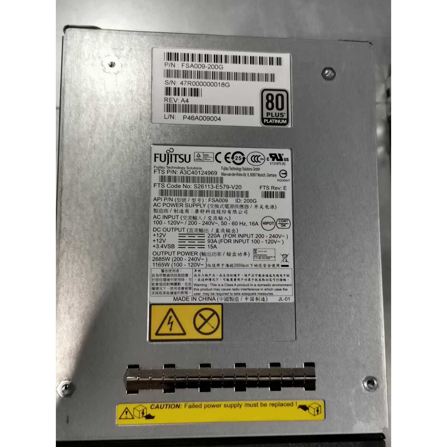 议价可维修Fujitsu富士通BX900S22685W刀箱电源