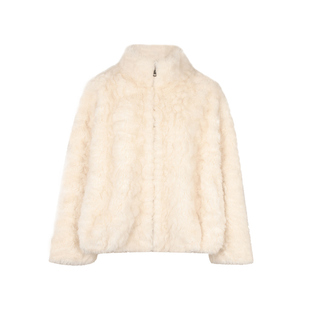 alex stevens立领皮毛一体狐狸毛短款外套女冬季加厚保暖毛毛上衣