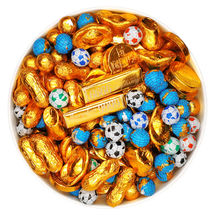 金币巧克力元宝金条金花生钱币硬币金块足球生日蛋糕烘培装饰摆件