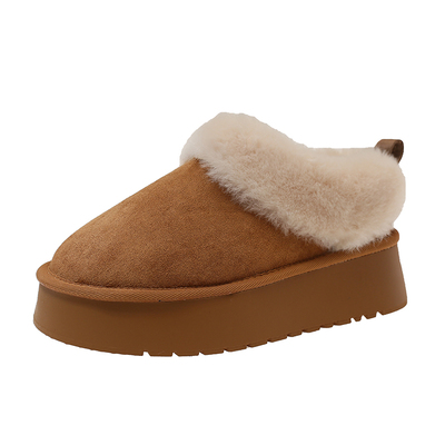 厚底皮毛一体保暖雪地靴子女鞋2025新款秋冬季加绒加厚毛毛鞋棉鞋