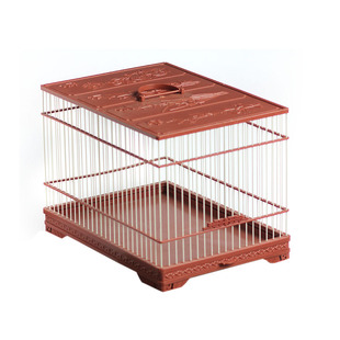 正品聚兴鸟笼新款靛颏笼塑钢鸟笼抽屉靛颏养笼板亮顶玻璃钢洗澡笼