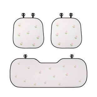 汽车坐垫可爱女士郁金香四季通用网红高级感冬季毛绒保暖车载座垫