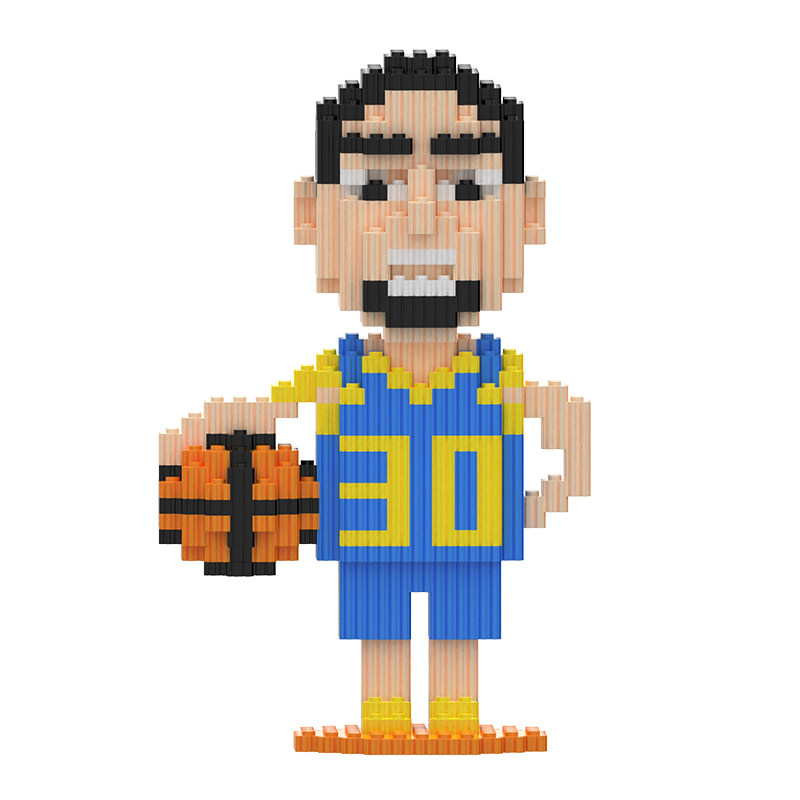 NBA球星手工积木拼装摆件送男生