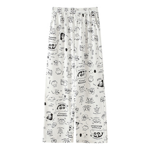 睡裤女夏季长裤纯棉薄款可爱卡通宽松可外穿高级感单件家居裤春秋