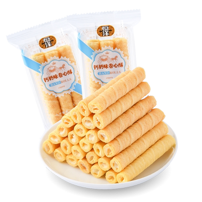 咸蛋黄味鸡蛋卷饼干卷心酥瑞士卷网红休闲零食小吃茶点心整箱