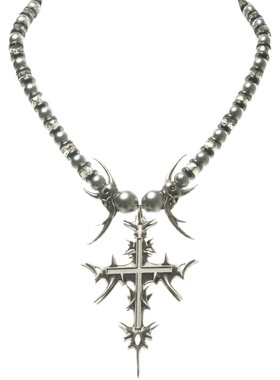 iiimiii黄铜镀银串珠项链个性