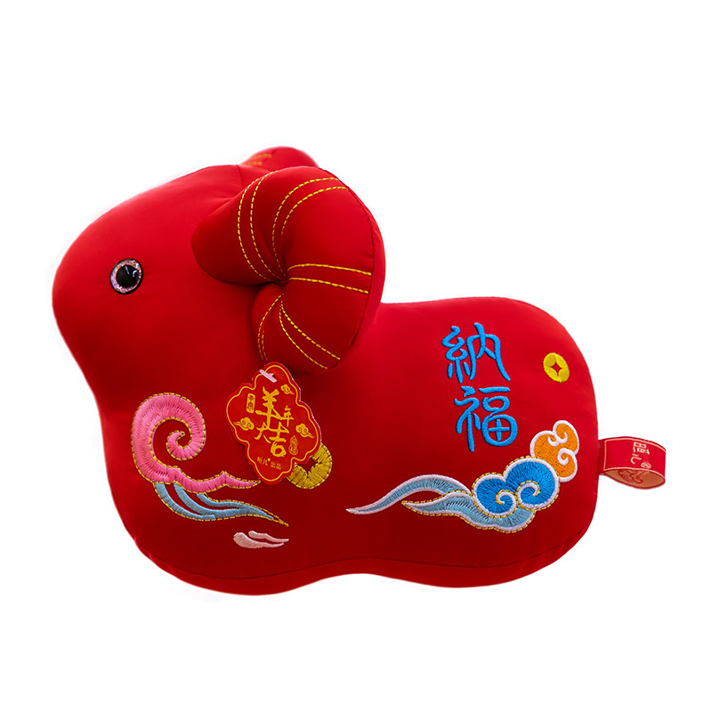 绸缎小羊吉祥物挂件摆件