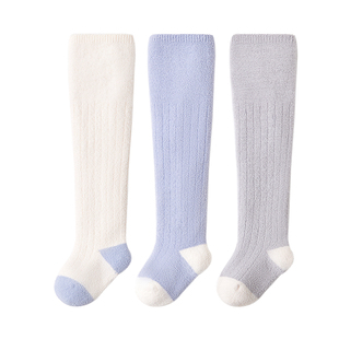 小龙人过膝无骨婴儿0一3月冬款宝宝秋冬季加厚保暖儿童珊瑚绒袜子