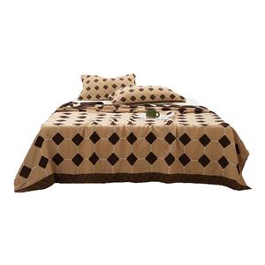 外贸原单纯棉多层纱三件套带花边床盖盖毯夏被毯子高端全棉线提花