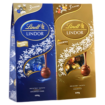 Lindt/瑞士莲经典软心精选黑巧克力600g官方正品休闲零食伴手礼
