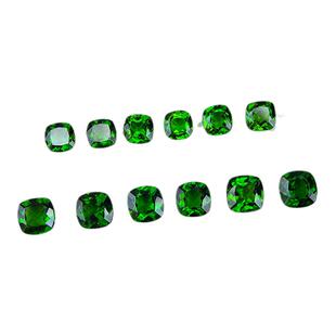 天然透辉石裸石戒面肥正方形5-8mm刻面宝石镶嵌戒指吊坠耳钉