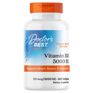 金达威Doctor's Best多特倍斯5000iu维生素D3360粒*2