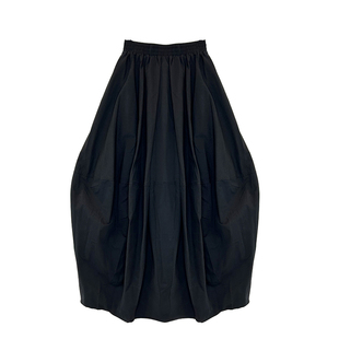 知性温柔风仙气文艺半身裙花苞裙灯笼裙O型松紧腰A型全棉灯笼长裙