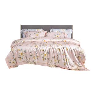 欧式高档28姆米双面真丝桑蚕丝四件套轻奢简约田园风床单床笠式