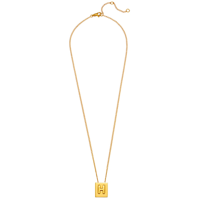 小金牌字母项链女金色
