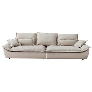 全友家居奶油风猫抓布艺沙发小户型客厅家具直排帆船沙发可拆洗