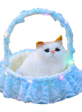 新款会叫小猫咪发光花篮儿童玩具