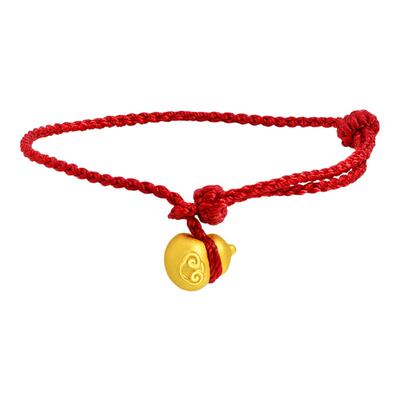 老庙黄金足金手绳3D工艺葫芦