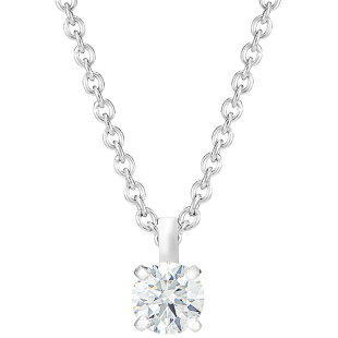 【礼物】戴比尔斯 DB Classic 圆形明亮式切割钻石项链 铂金项链