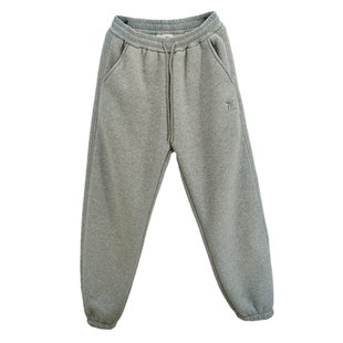 末班车冬款2025男大童葵花绒针织一体绒运动裤青少年束脚羊驼绒厚