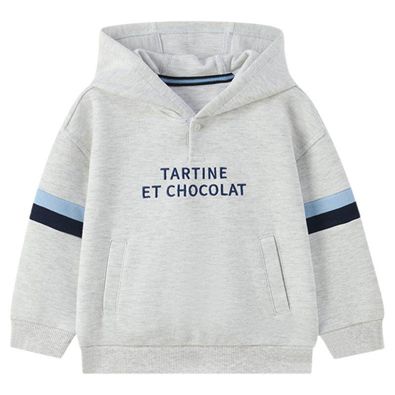 tartineetchocolat法国巧克力童装26春季新款男童条纹连帽卫衣