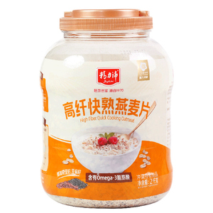 精力沛高纤快熟燕麦片亚麻籽奇亚籽进口原料即食原味健身代餐2kg