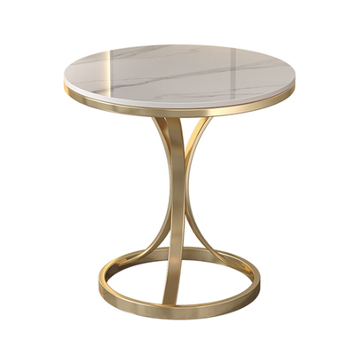 普赛谛轻奢岩板大理石小圆桌茶几