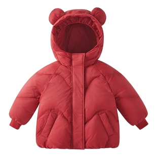 [三防抑菌蓄热]儿童羽绒服女童红色面包服男童加厚宝宝冬季拜年服