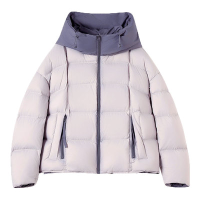 高蓬松90白鸭绒羽绒服女款短款