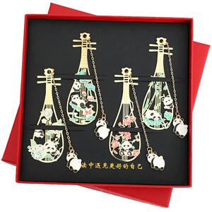 琵琶熊猫兔子鹿金属书签故宫文创