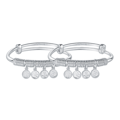 送孩子的吉祥富贵礼，盘缠银手镯