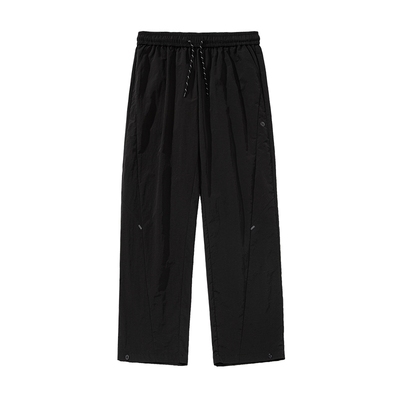 分割设计感休闲裤直筒宽松长裤