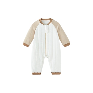 【商场同款】英氏婴儿连体衣加厚夹棉冬季爬服棉服男宝连身衣冬装