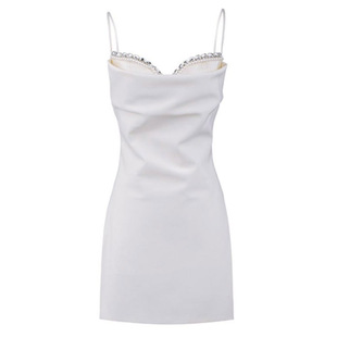 赵露思同款高级感白色吊带连衣裙女party小礼服法式气质性感裙子